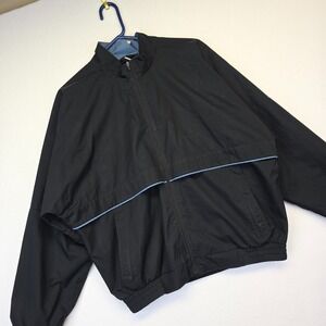 Nike Golf Jacket Mens M Black Full Zip Windbreaker Waterproof Clima Fit Gorpcore